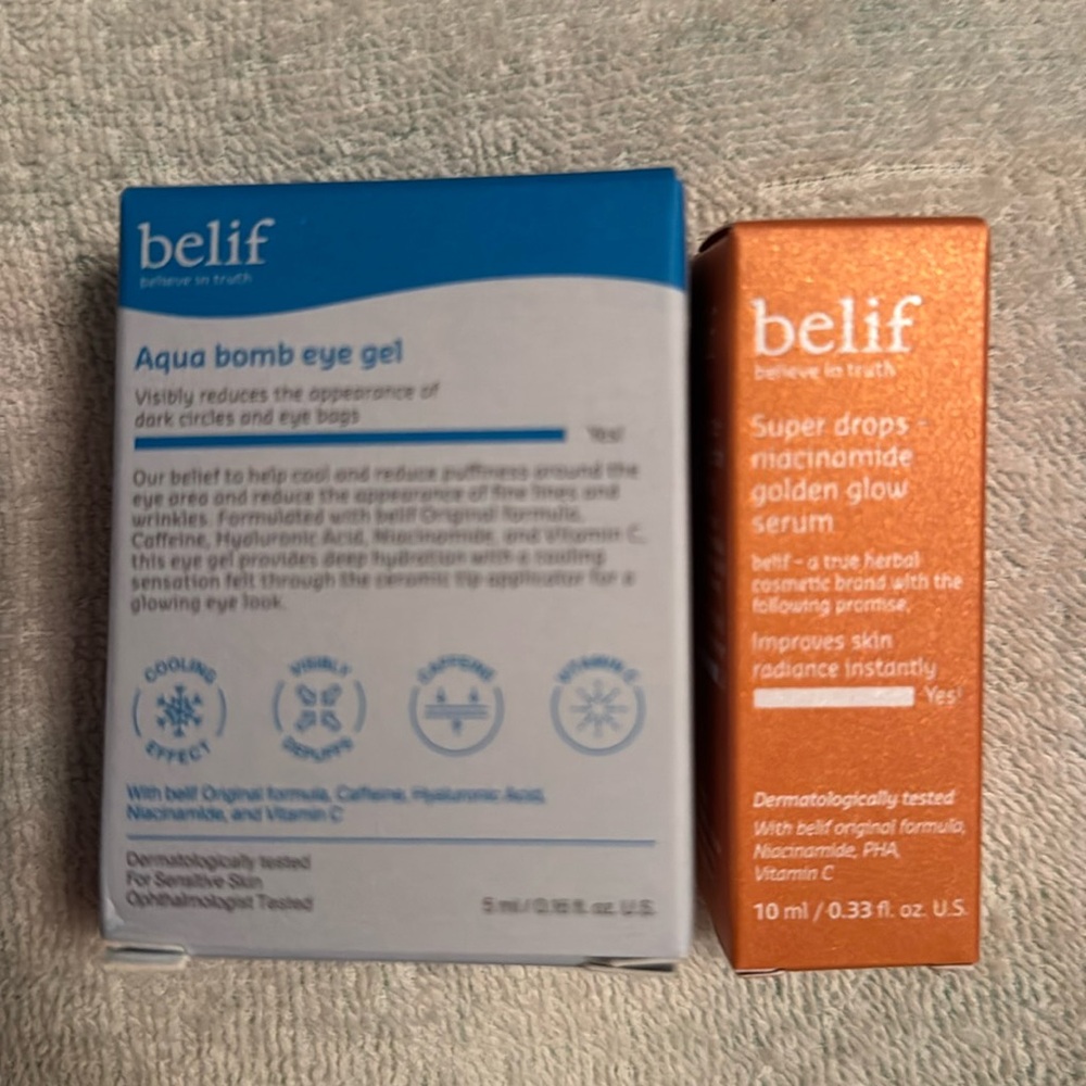 Belif Super Drops & Aqua bomb Eye Gel Minis Travel bundle Samples